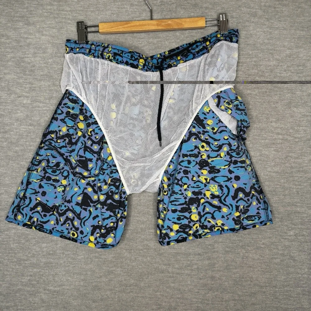 Vintage Nike All Over Abstract Art Nylon Swim Trunk Shorts Mens XXL 5